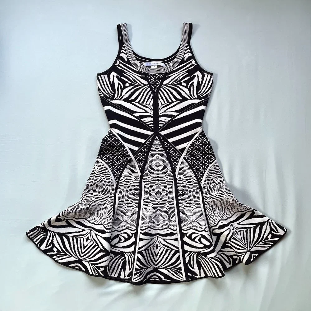 Diane Von Furstenberg Black & White Fanny Dress - Picture 1 of 8
